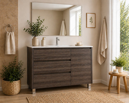 Meuble de salle de bain avec VOLUM avec 3 tiroirs et porte et lavabo