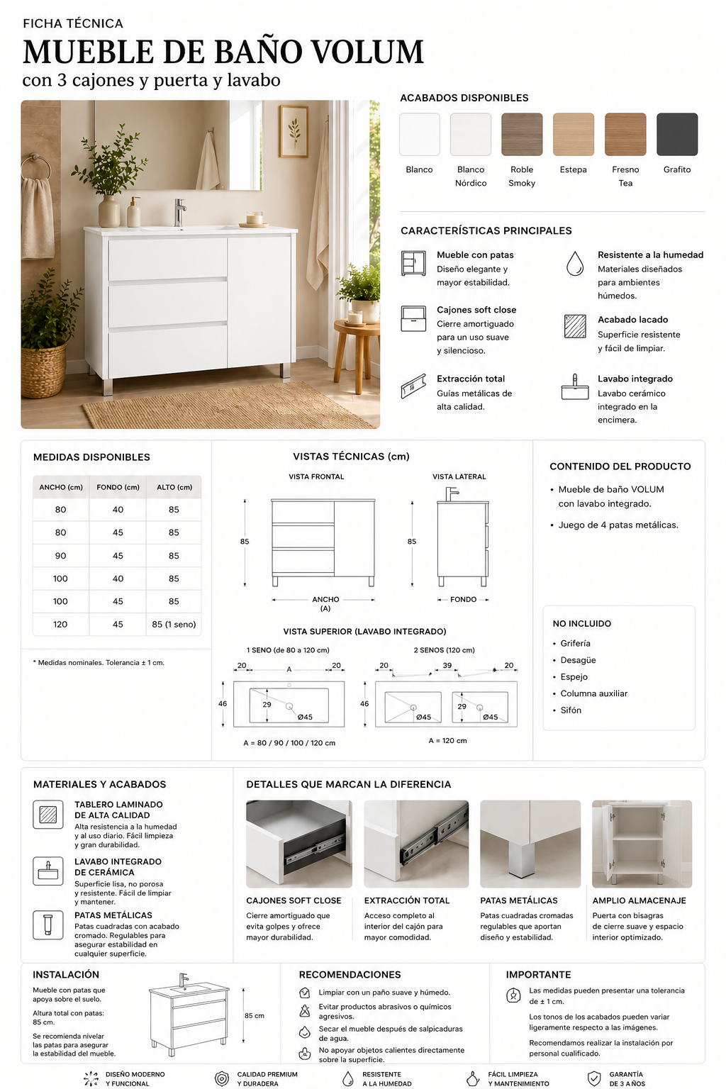 "OFERTA" Pack VOLUM + Espejo LED Megan