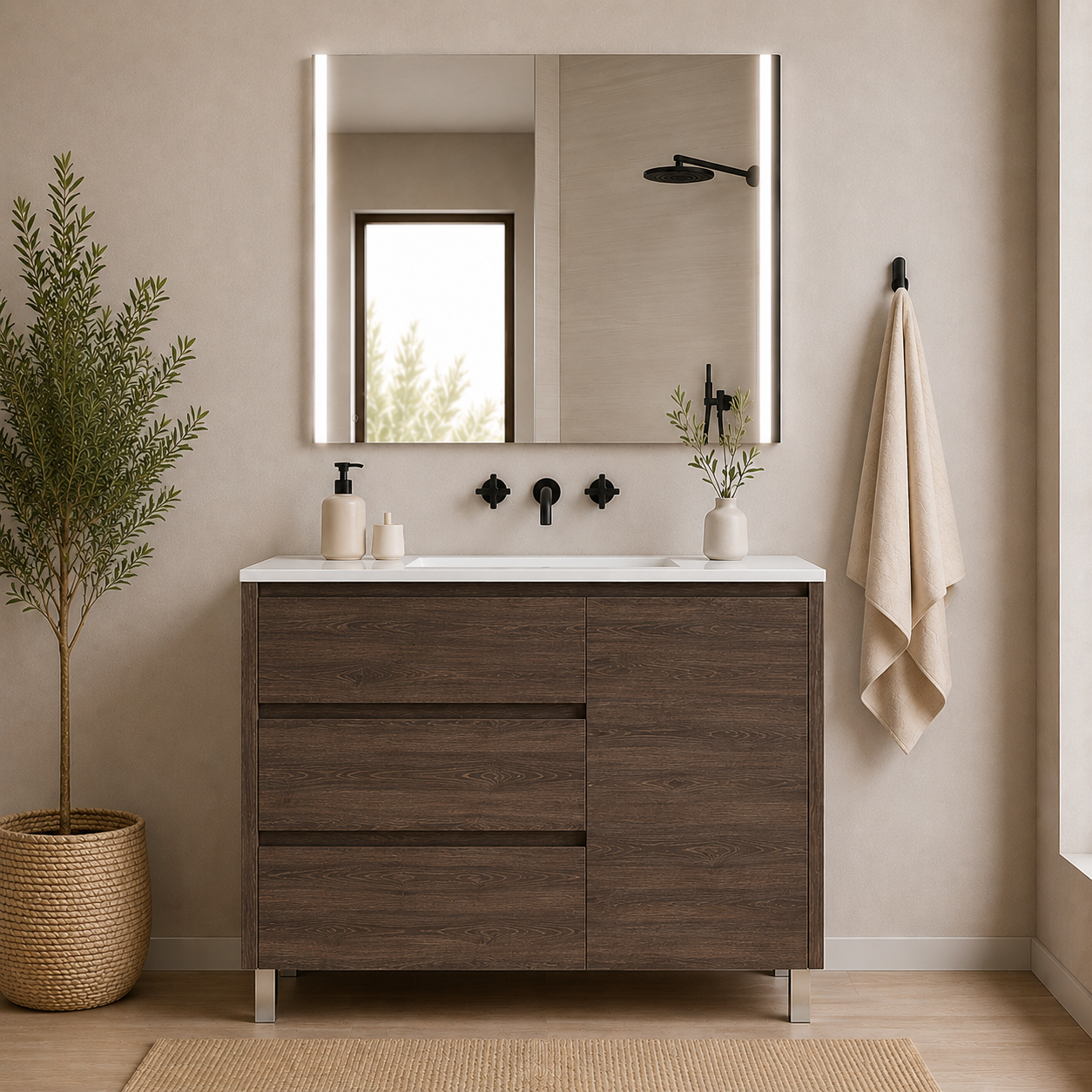 Pack VOLUM + Miroir LED MEGAN