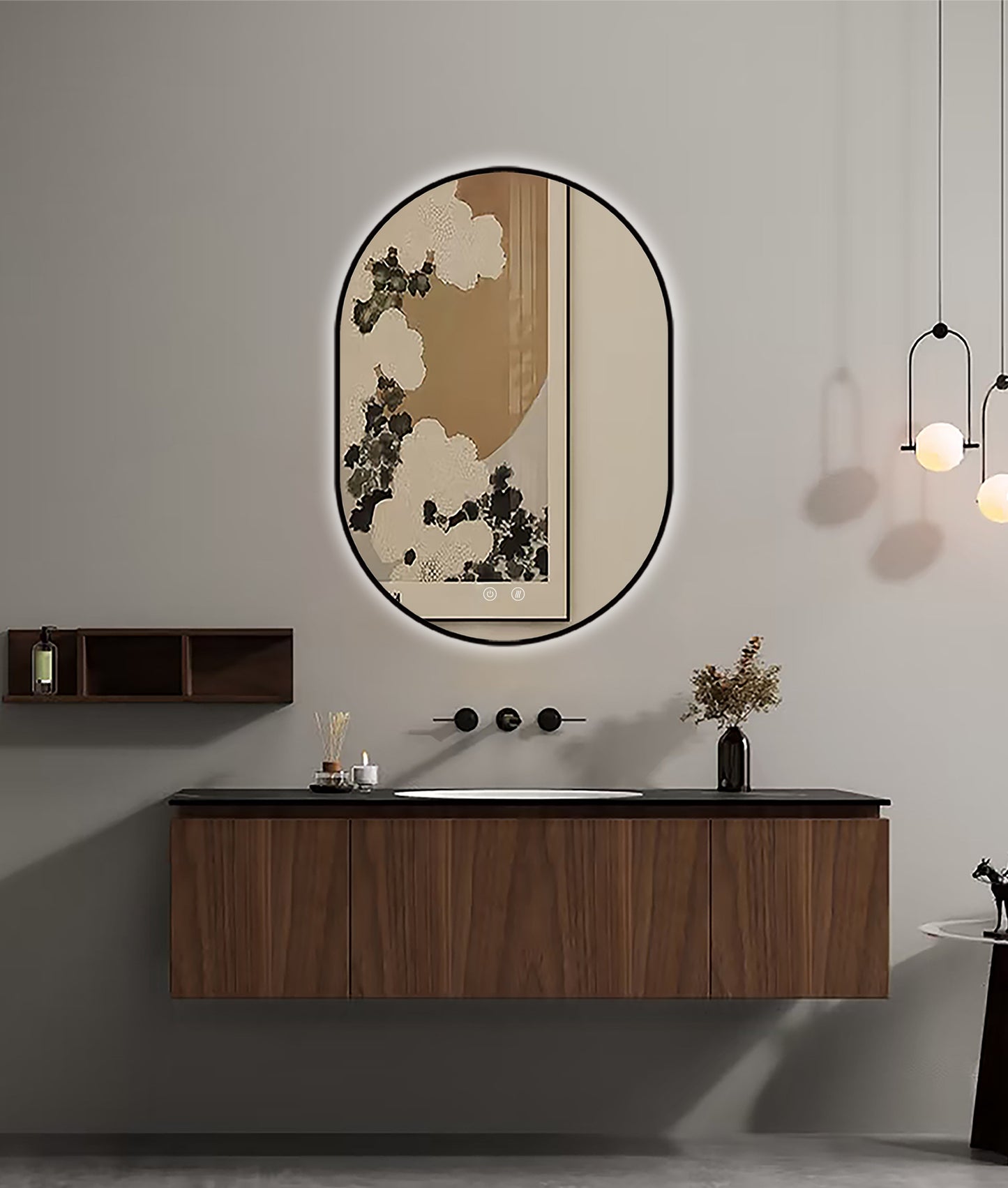 Miroir LED Selene Noir